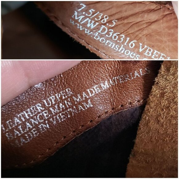 Born Gilly Burnished Leather Ankle Boot Brown 7.5 Western Cowgirl Braided Zip Up - Picture 9 of 12